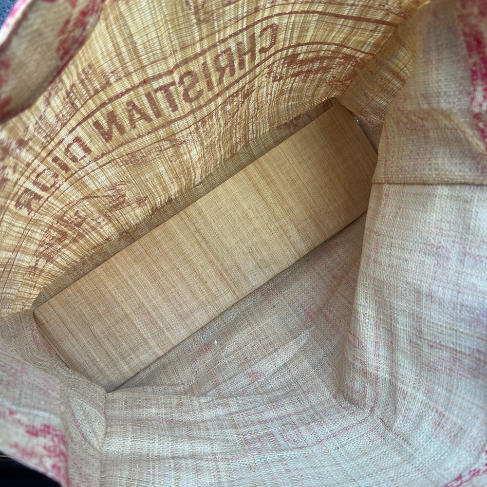 Christian Dior Straw Canvas Tote - Picture 2 of 6